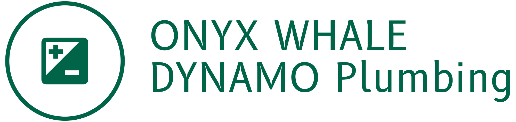 onyx whale dynamo plumbing logo